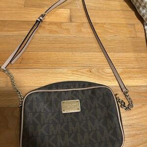 Michael Kors Black and Tan Crossbody Bag